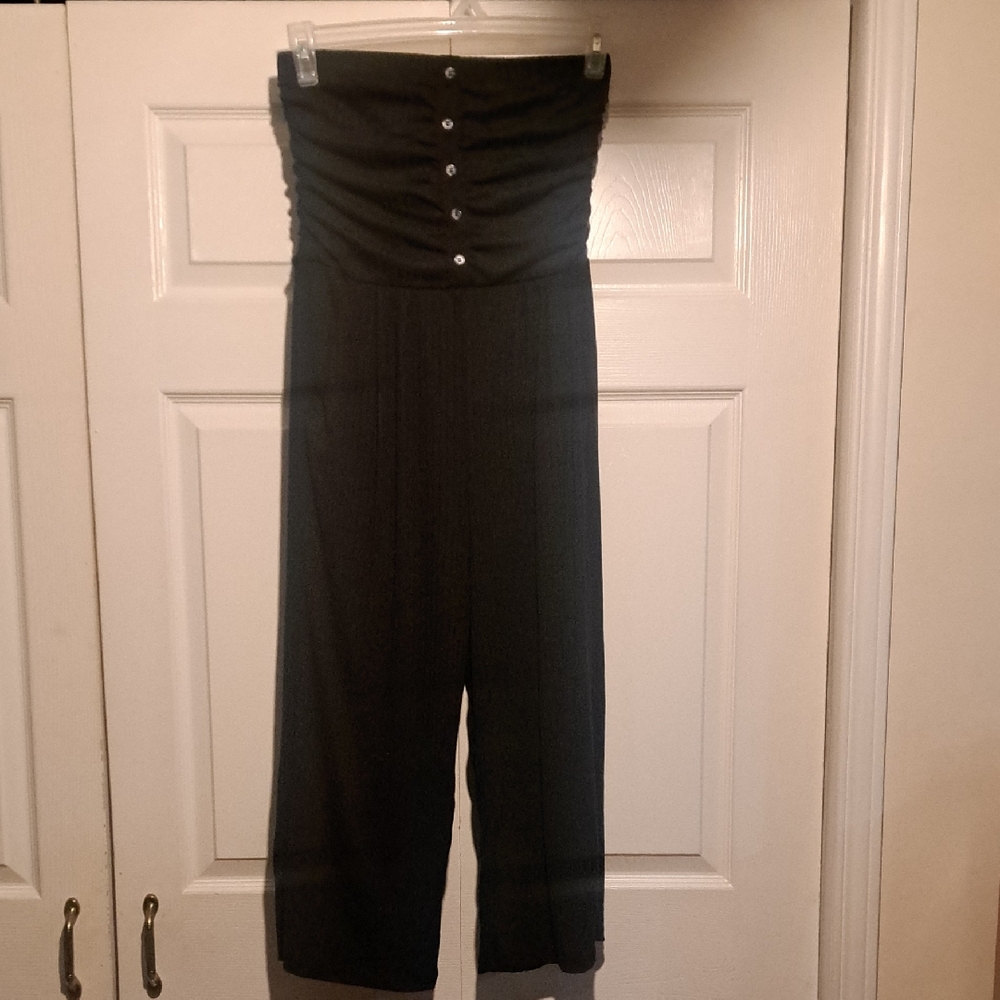 🎓NWT Ladies Full body Strapless jumpsuit with pockets & Front button Detailing
